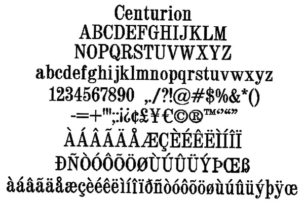 Centurion stitched embroidery sample