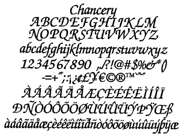 Chancery stitched embroidery sample