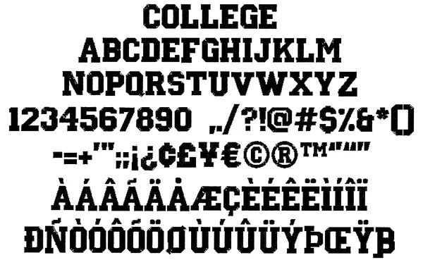 College stitched embroidery sample