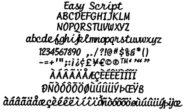Easy Script stitched embroidery sample