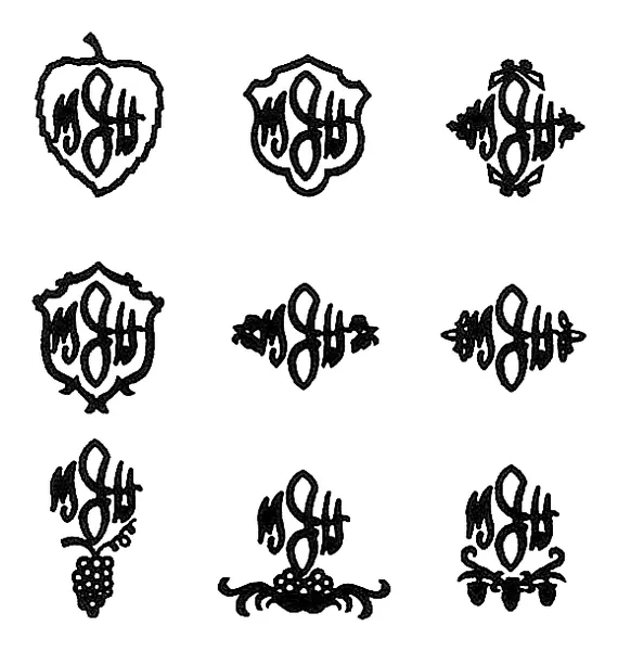 End Scroll stitched embroidery sample