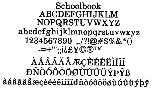 Schoolbook stitched embroidery sample
