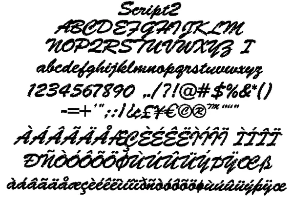 Script2 stitched embroidery sample