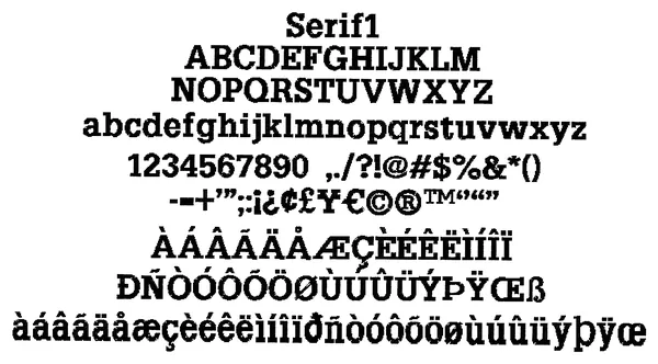 Serif1 stitched embroidery sample