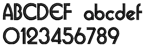 Art Block lettering sample: ABCDEF abcdef 0123456789
