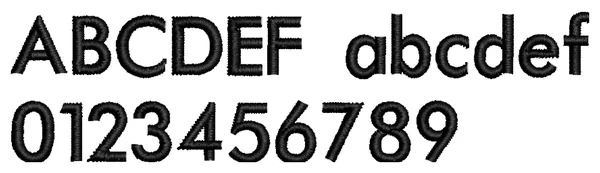 Futura lettering sample: ABCDEF abcdef 0123456789