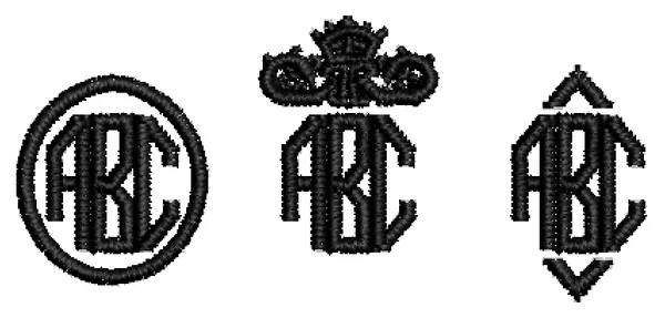 Octagon Monogram lettering sample: ABCDEF abcdef 0123456789