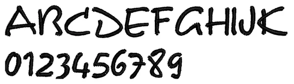 Pixie lettering sample: ABCDEF abcdef 0123456789