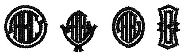 Seal Monogram lettering sample: ABCDEF abcdef 0123456789