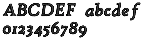 Sm HighTower lettering sample: ABCDEF abcdef 0123456789