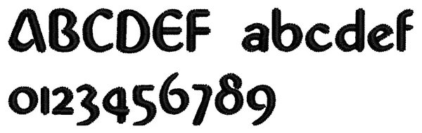 Westminster lettering sample: ABCDEF abcdef 0123456789